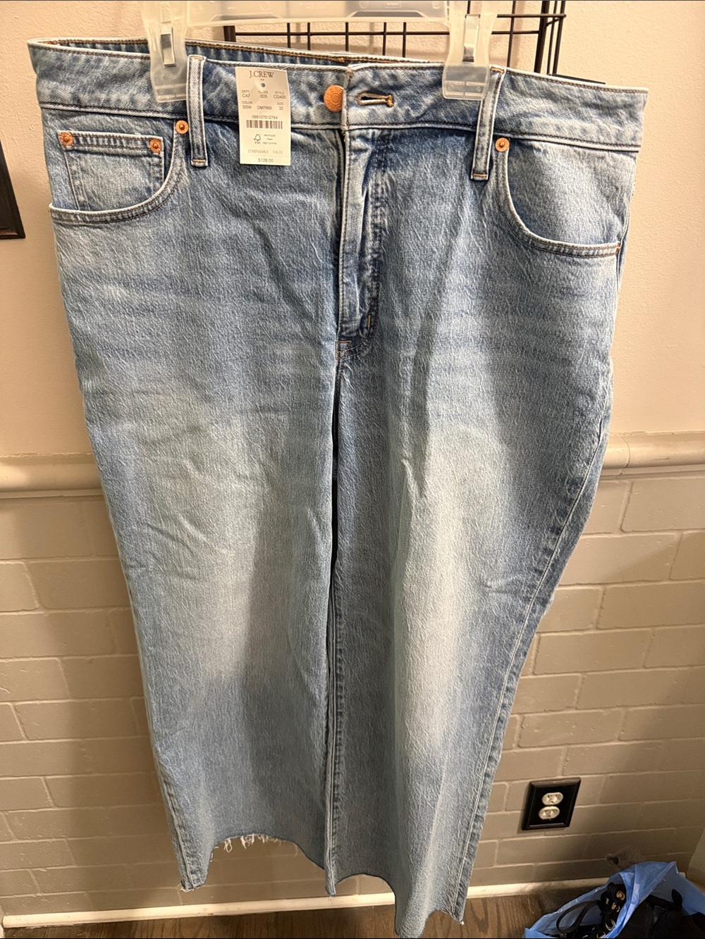 J. Crew Light Blue Men's curvy wide leg crop Jeans
